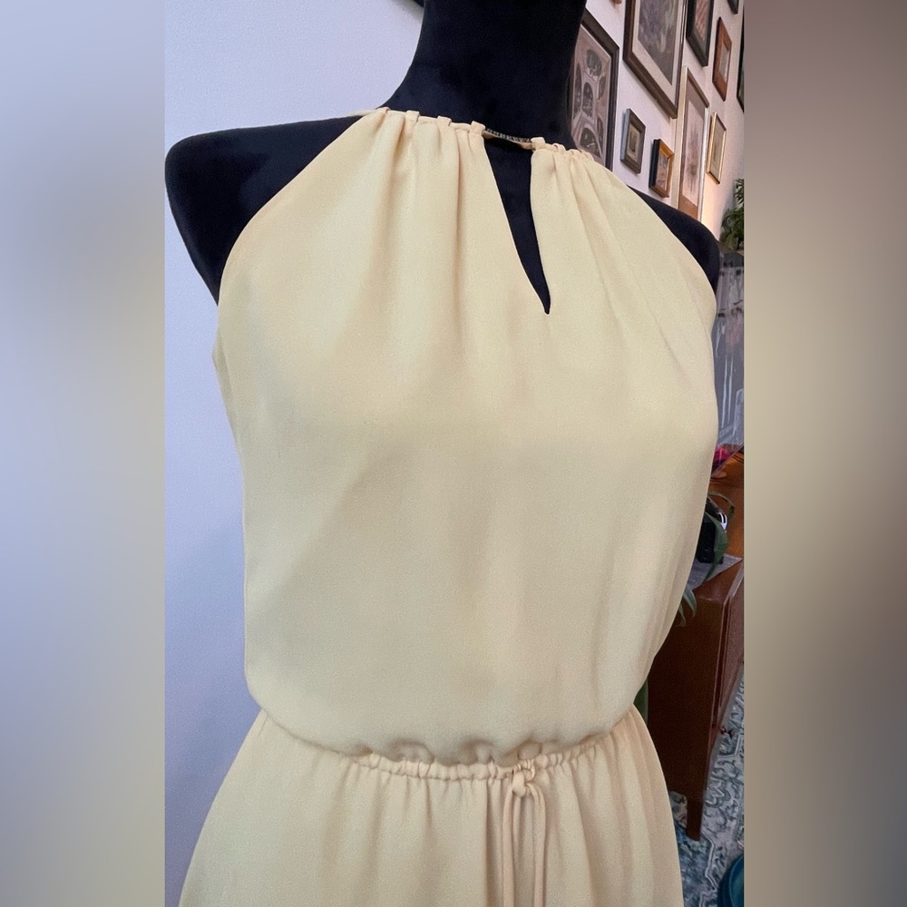 White House Black Market Yellow Halter Dress – Size 0 - Picture 3 of 7